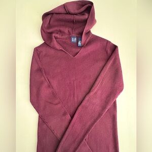💜🍆🧶GAP Eggplant Pullover Hoodie Cotton Rib Sweater